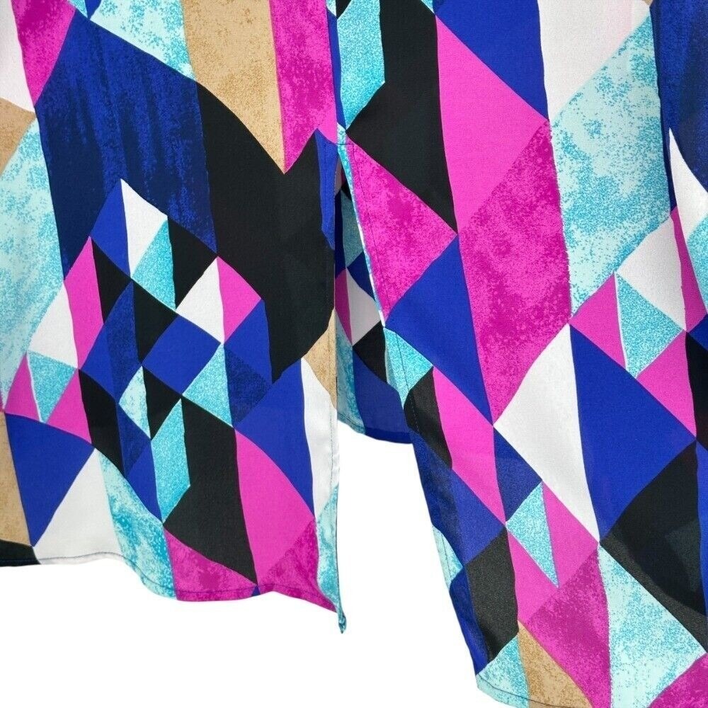 Lane Bryant Geometric Hi-Lo Split Back Blouse Zipper Detail‎ Plus Size 18/20 - Picture 5 of 10